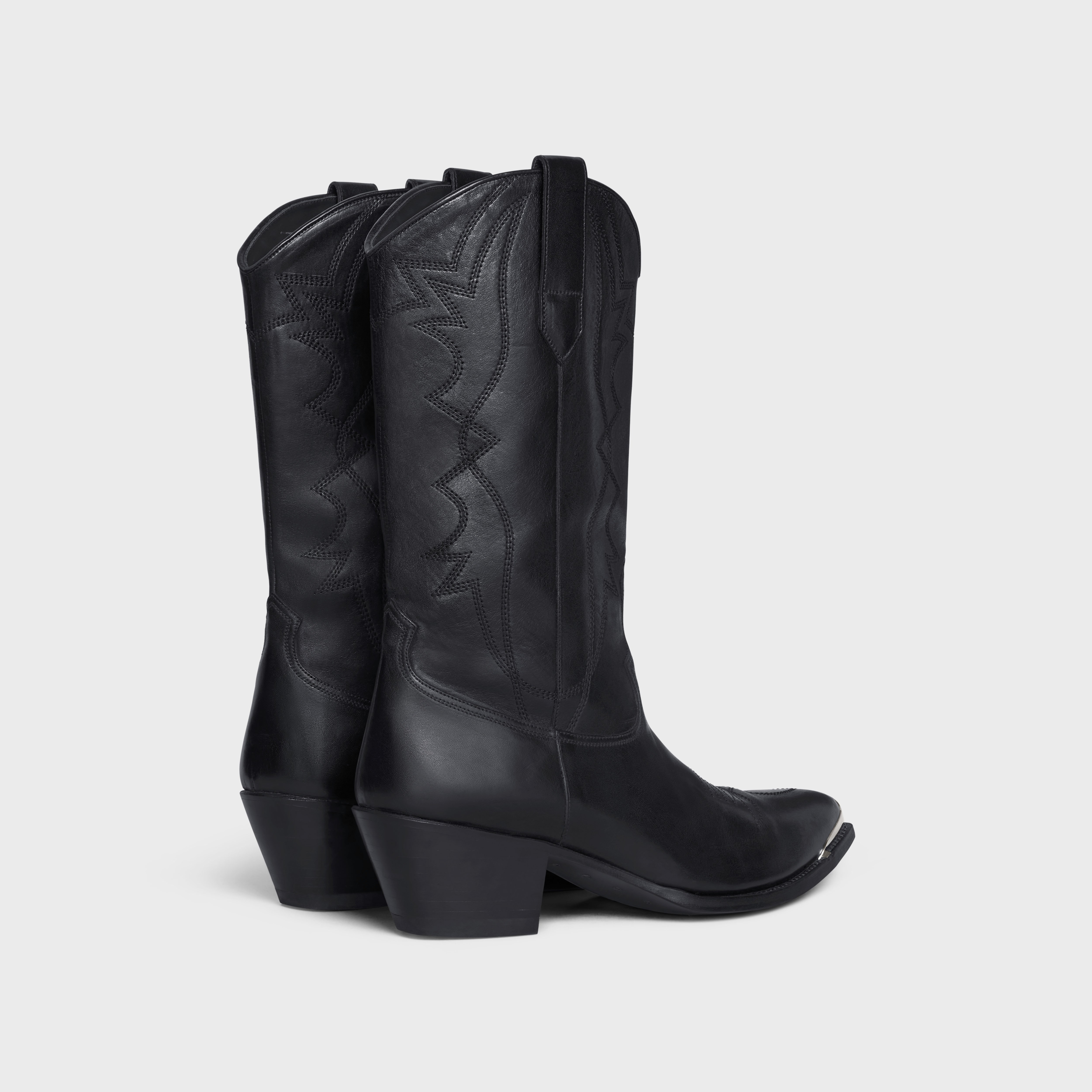 CELINE HIGH WESTERN BOOTS WITH METAL TOE in Calfskin - 3