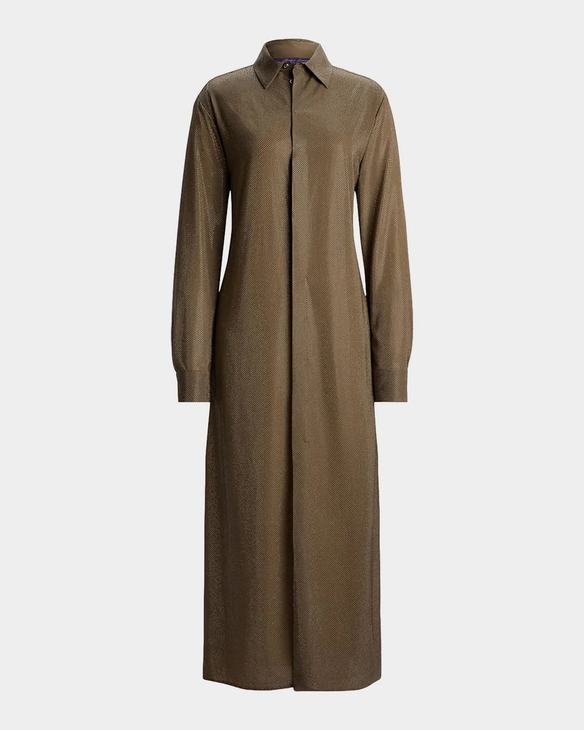 Embellished Double Silk Georgette Midi Shirtdress - 1