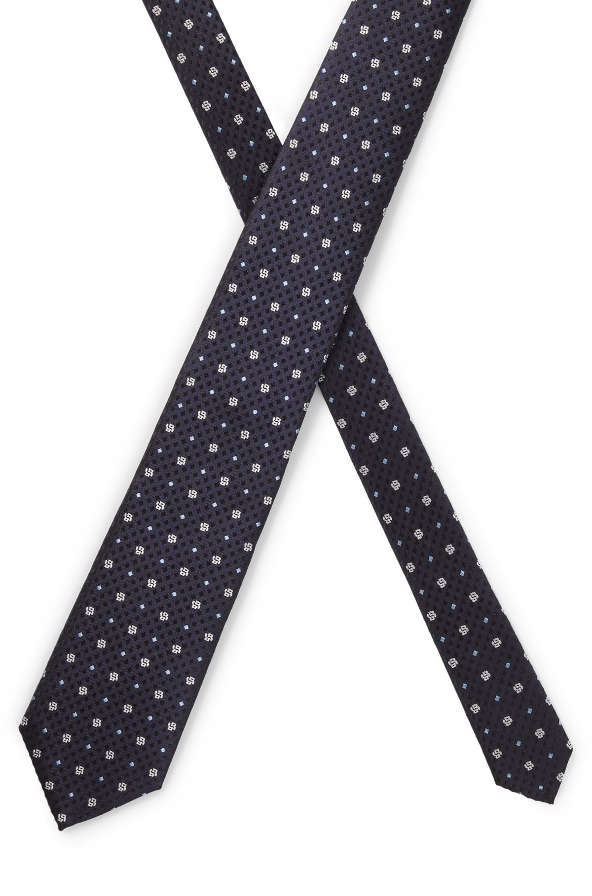SILK TIE WITH JACQUARD DOUBLE B MONOGRAMS - 4