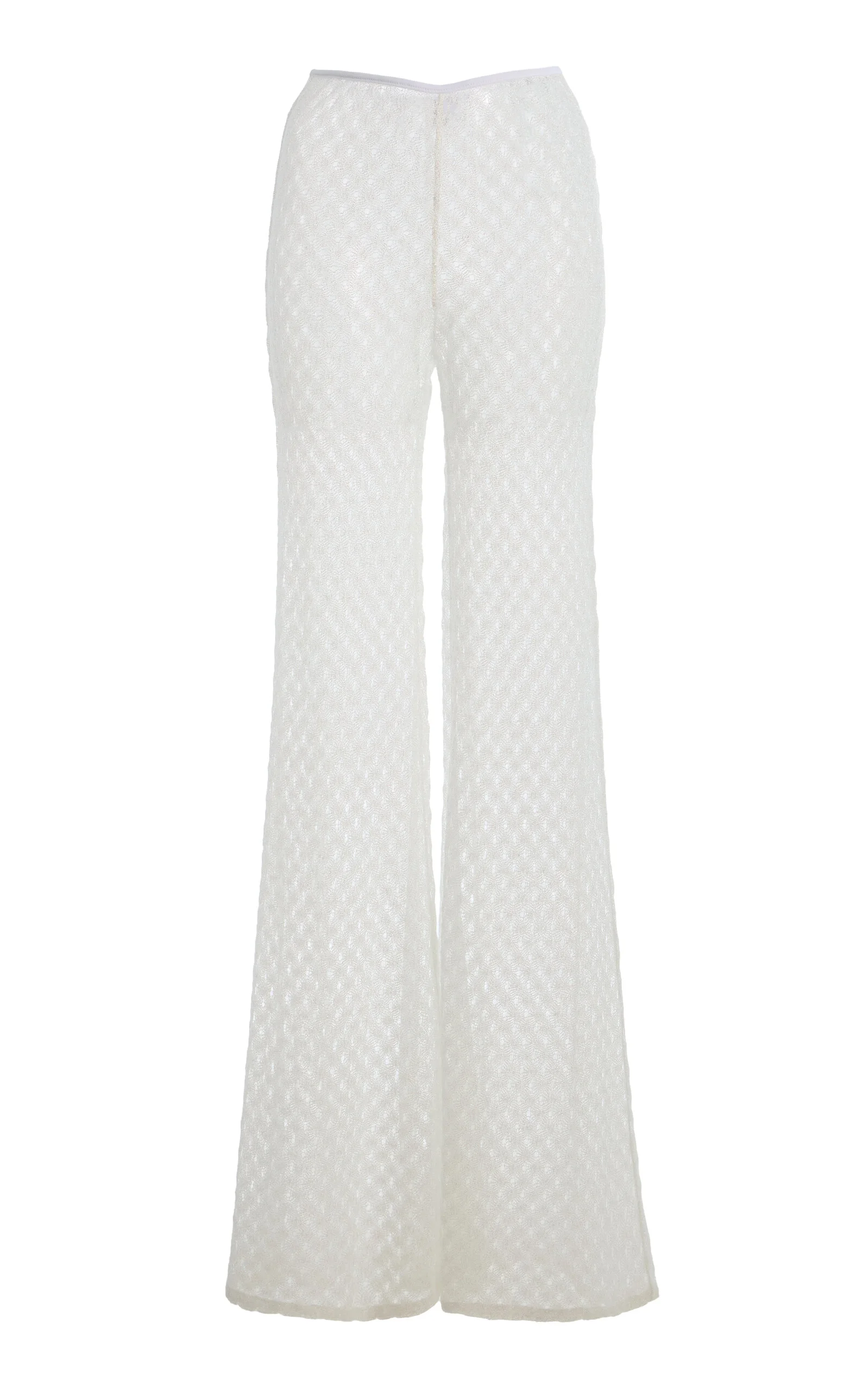 Knit Flared Pants white - 1