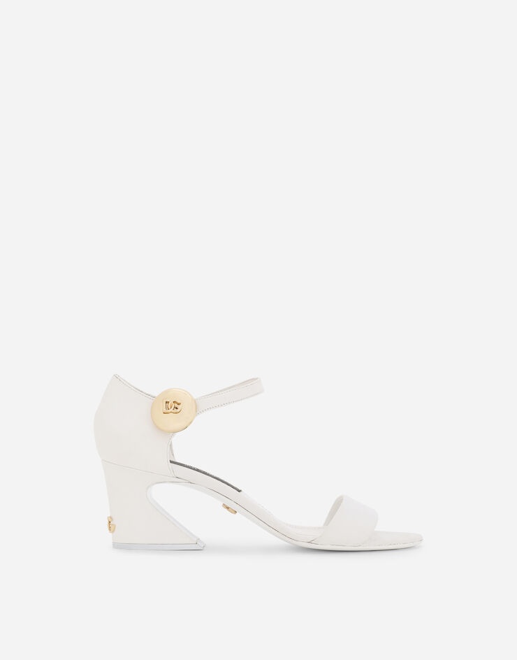 Nappa leather sandals with geometric heel - 1