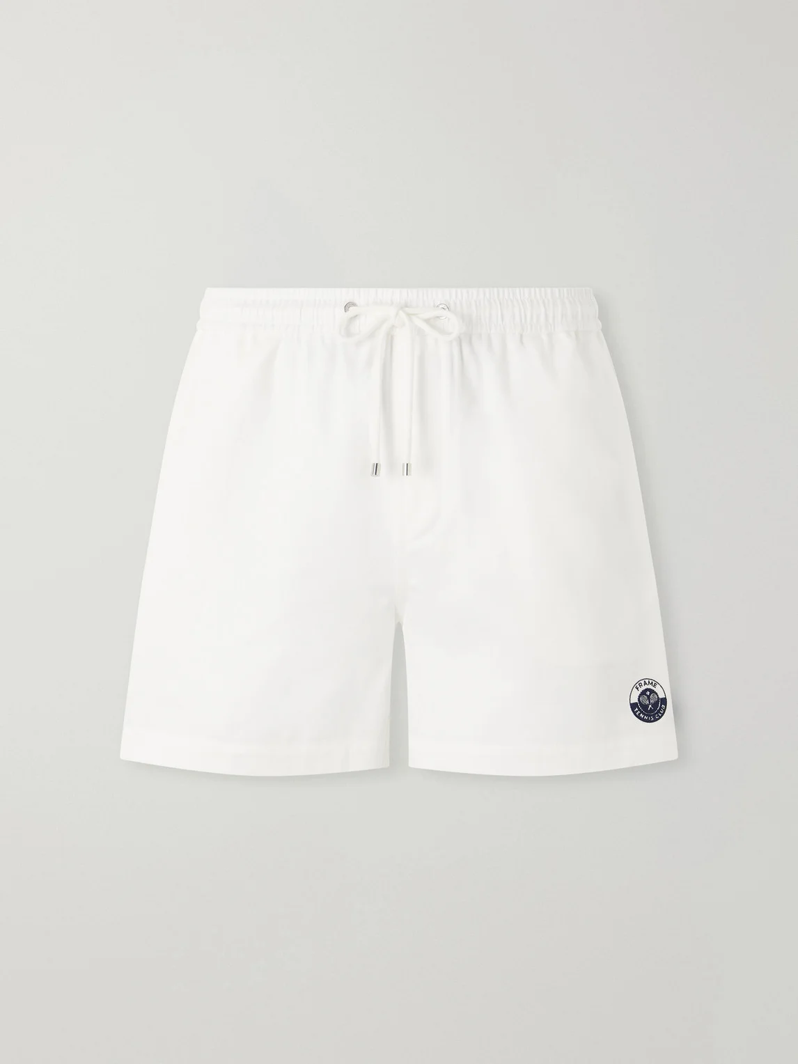 Straight-Leg Logo-Embroidered Cotton-Twill Drawstring Shorts - 1