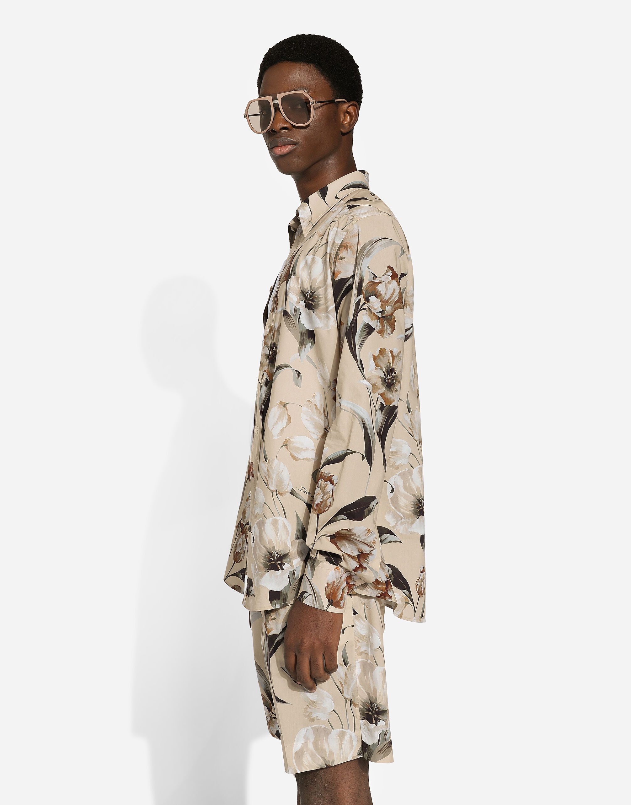Tulip-print poplin Martina shirt - 5