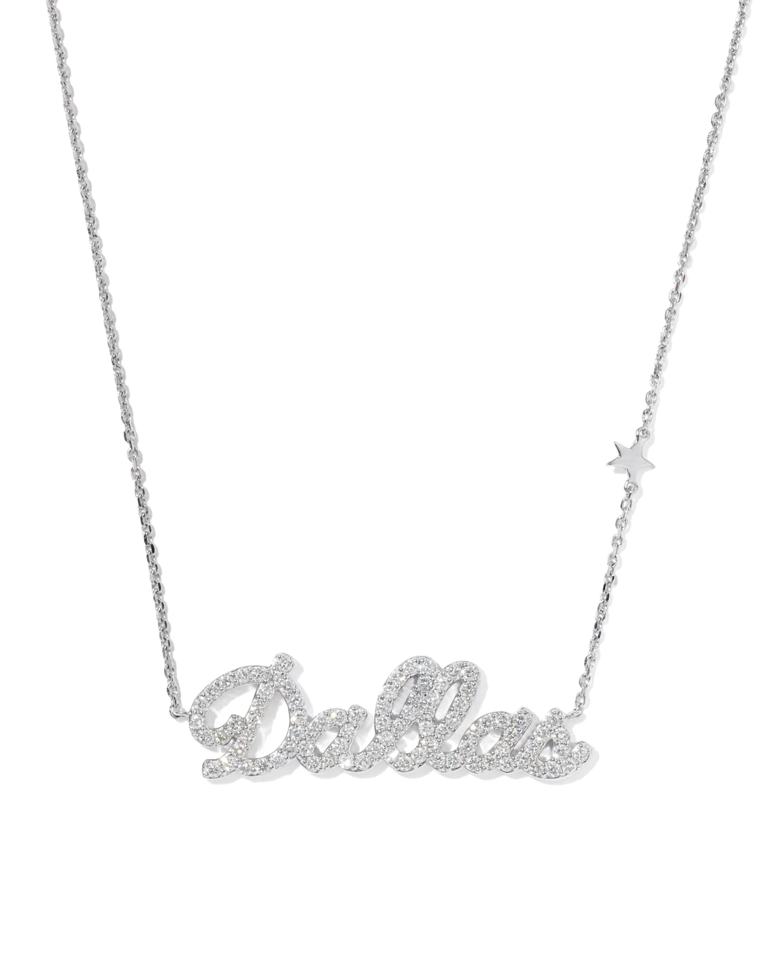 0.67 ct Lab Grown Diamond Dallas 14k White Gold Pendant Necklace - 1