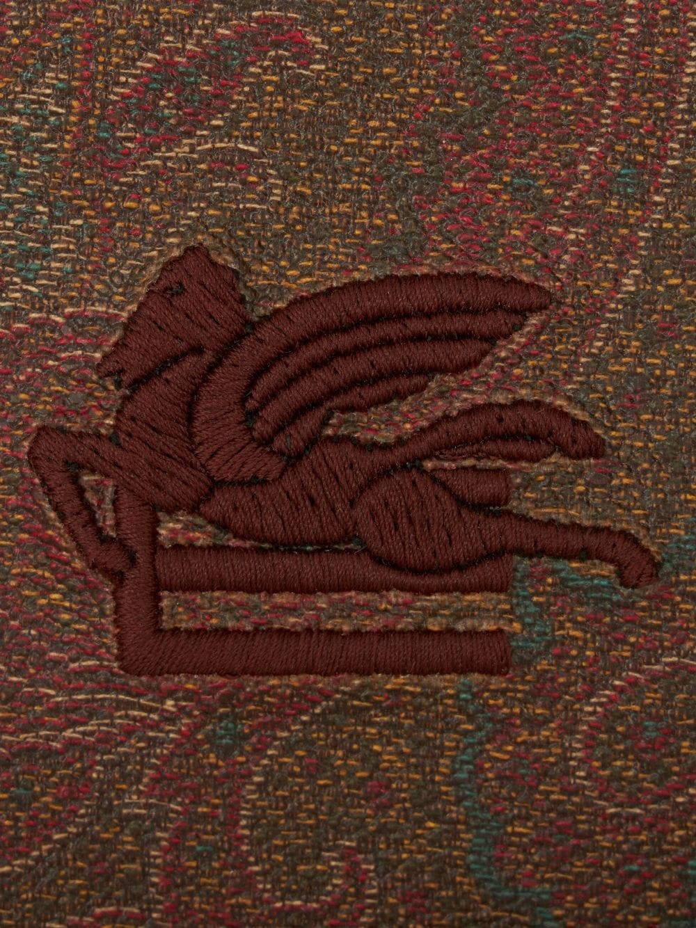 logo-embroidered jacquard leather wallet - 3