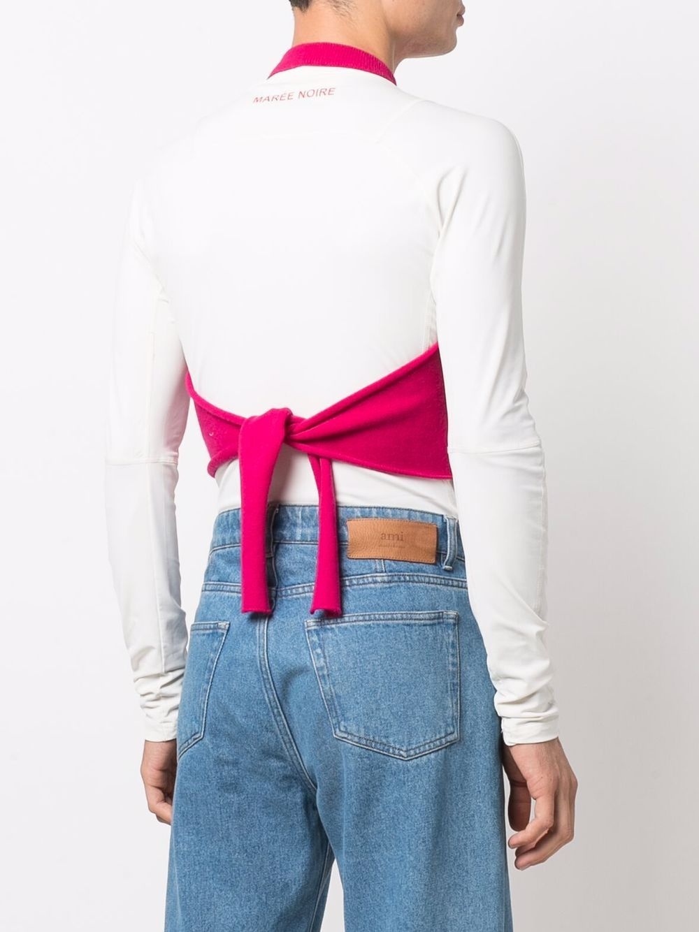 cropped halterneck knitted top - 4