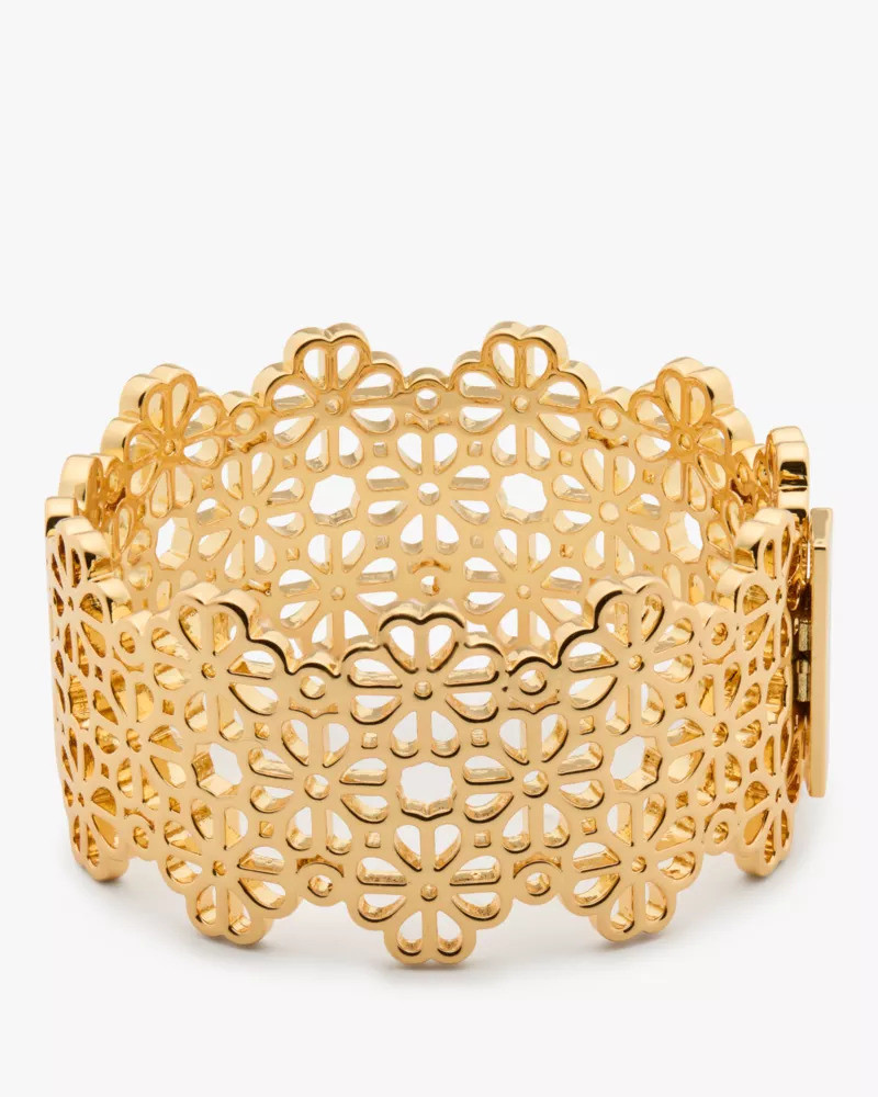 Spade Flower Lace Statement Bangle 1