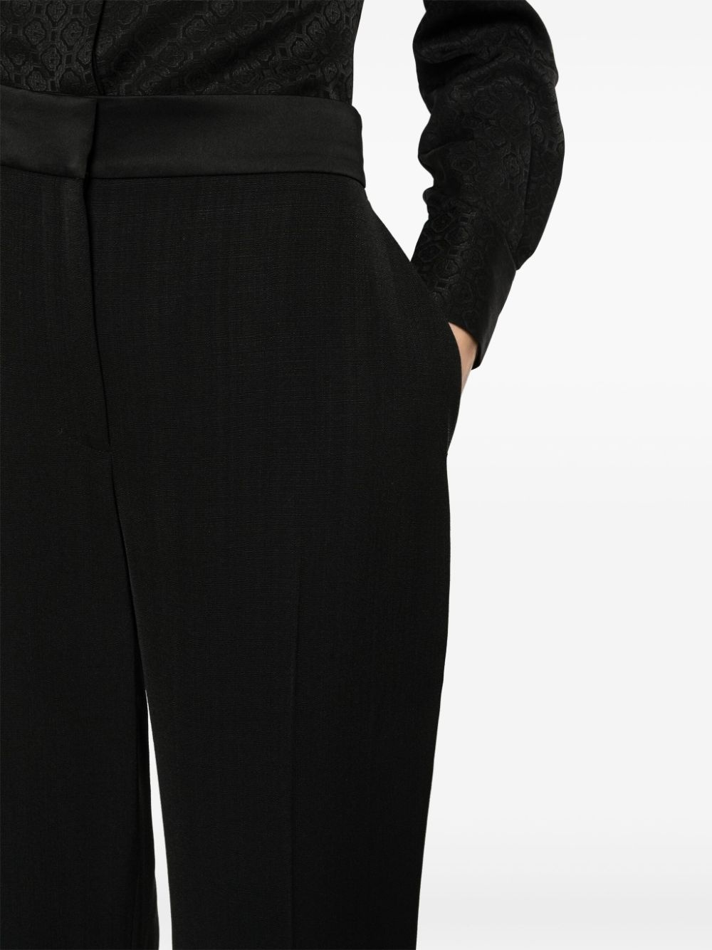 pleat-detailing concealed-fastening tailored trousers - 5