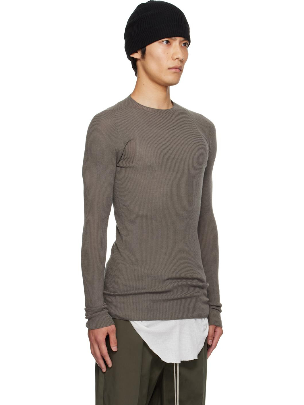Gray Concordians Ribbed Round Neck Sweater - 2