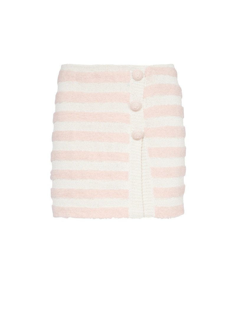 Short striped tweed skirt - 1