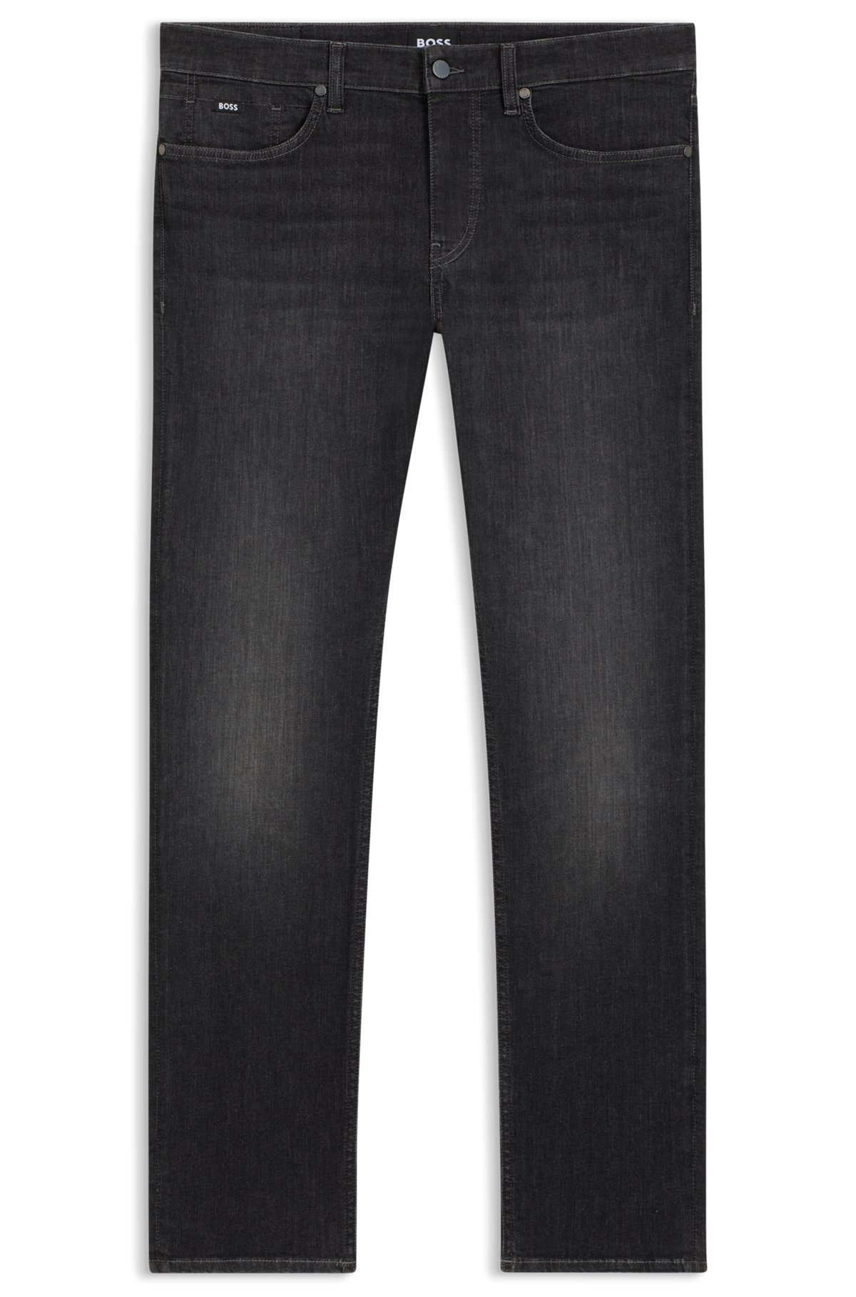SLIM-FIT JEANS IN BLACK STRETCH DENIM - 1