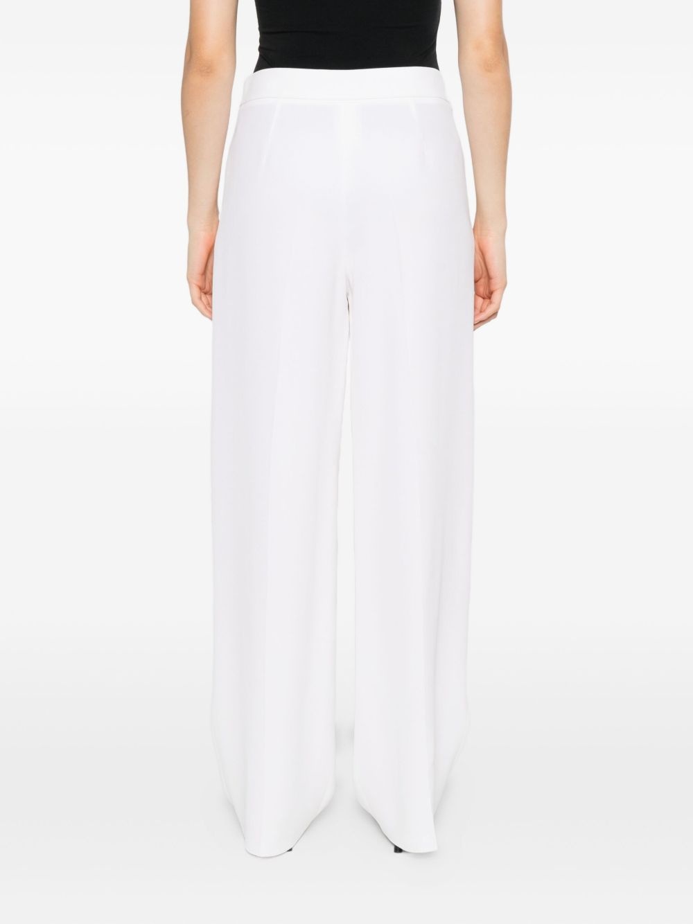 button-fastening silk trousers - 4