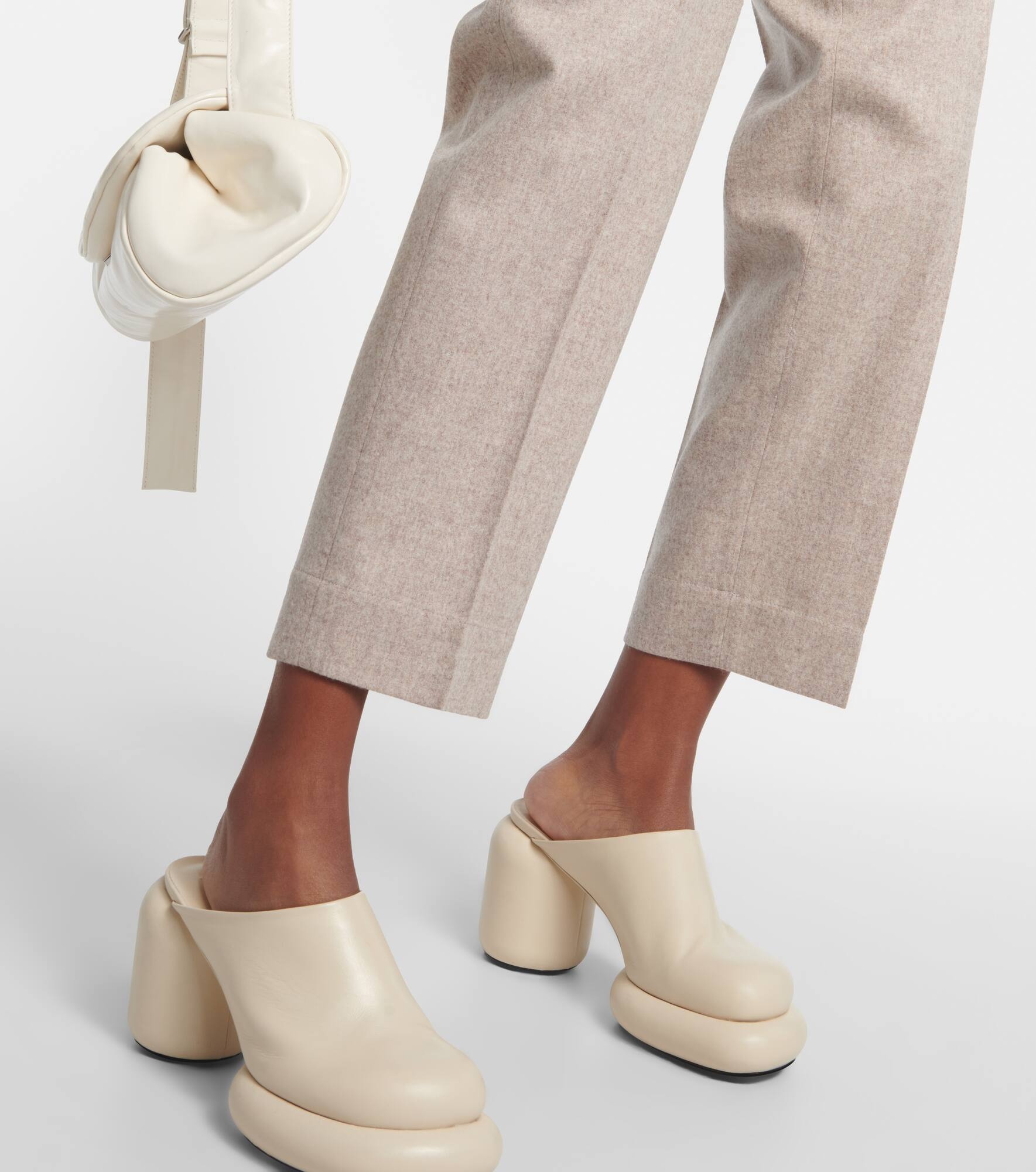 Wool cropped straight pants - 5