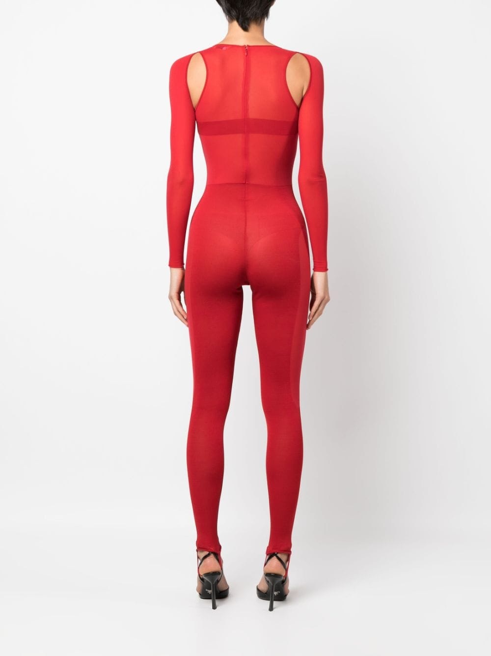 cut-out long-sleeve jumpsuit - 4