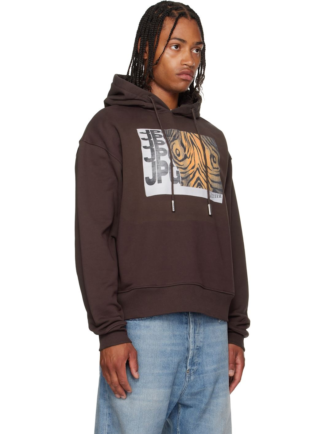 Brown Printed Wood Hoodie - 2