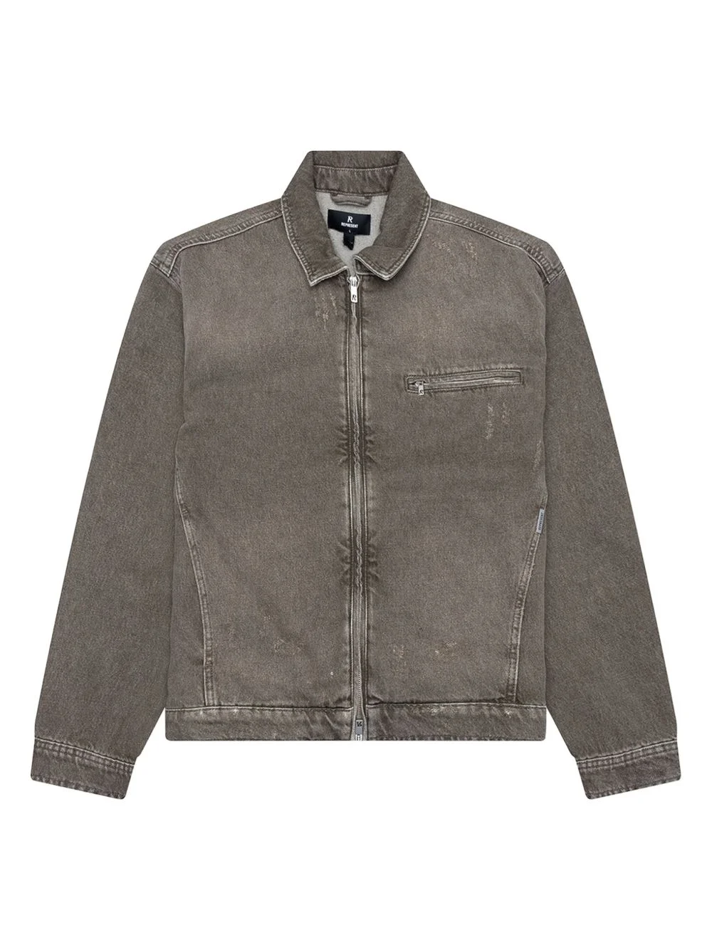 collared denim jacket - 1