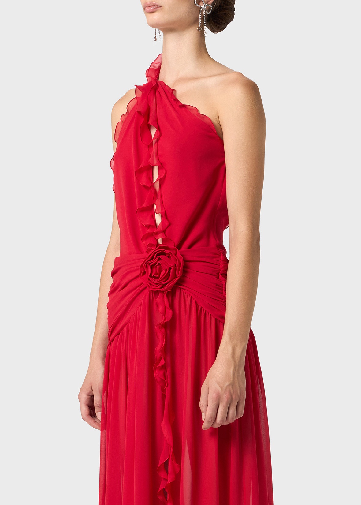 ONE-SHOULDER DRESS IN SILK GEORGETTE - 5