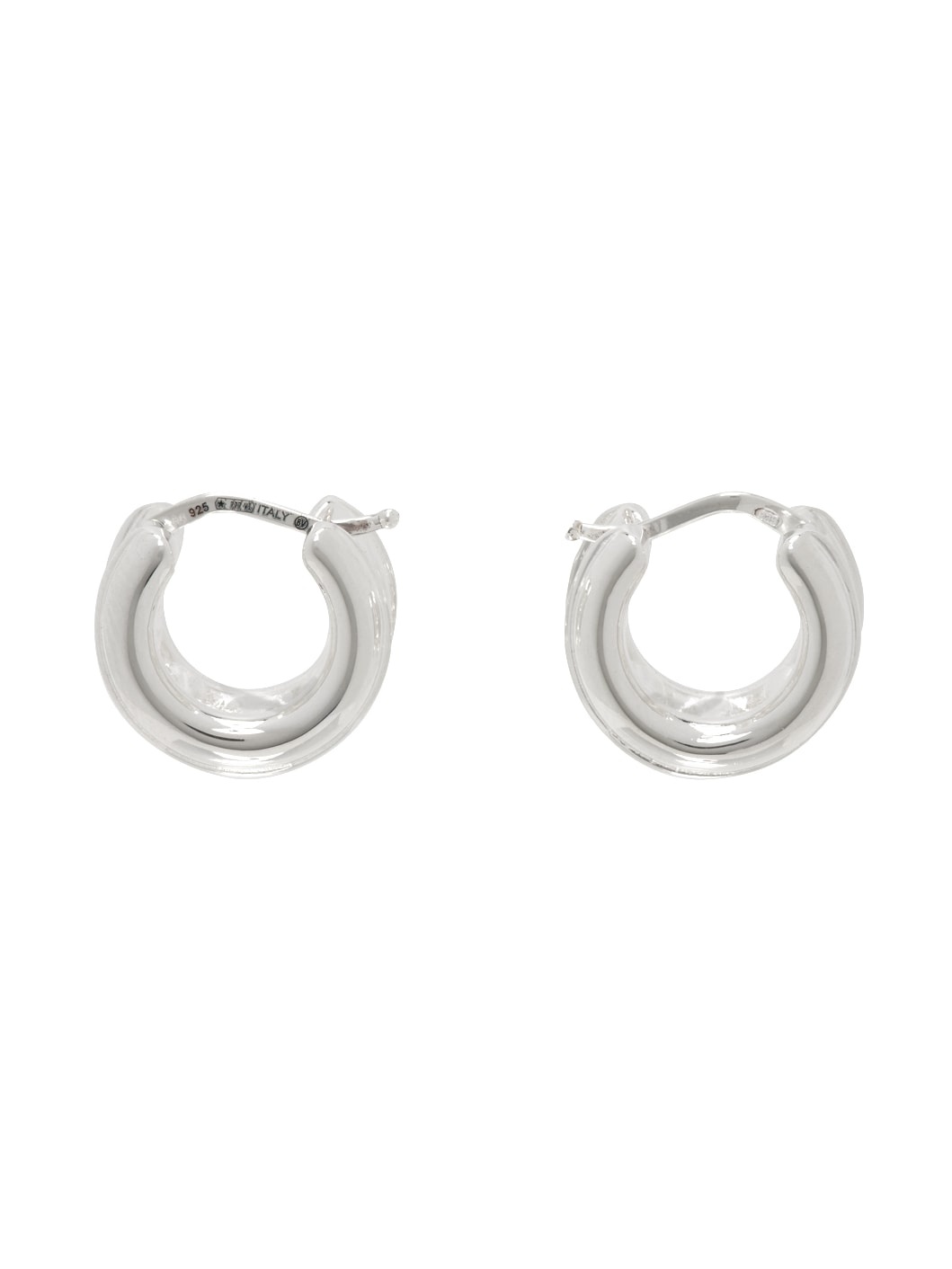 Silver Watch Hoop Earrings - 1