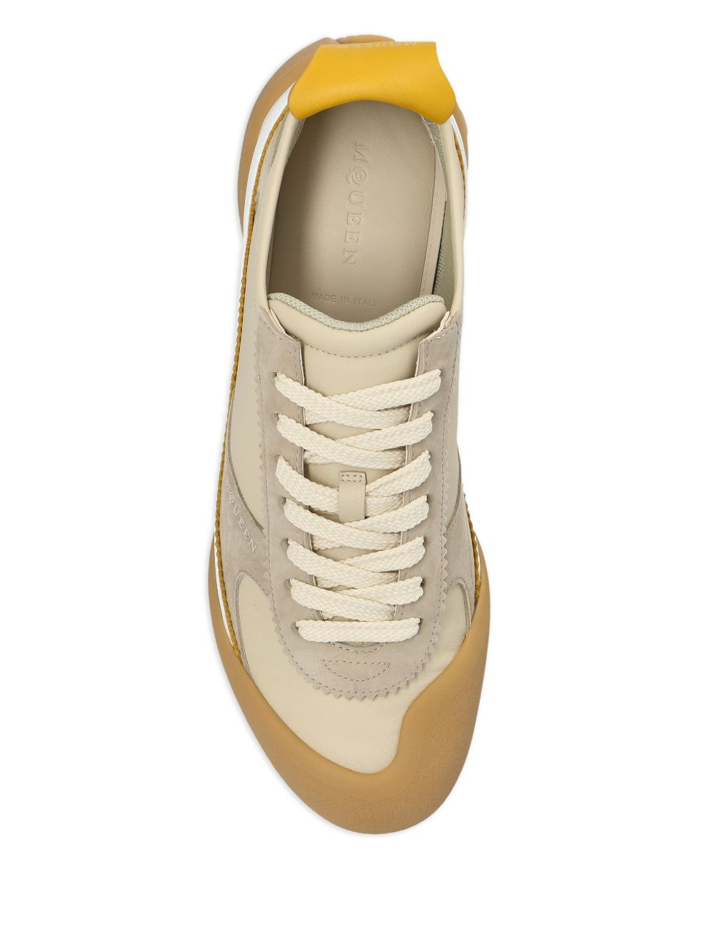leather panelled sneakers - 3