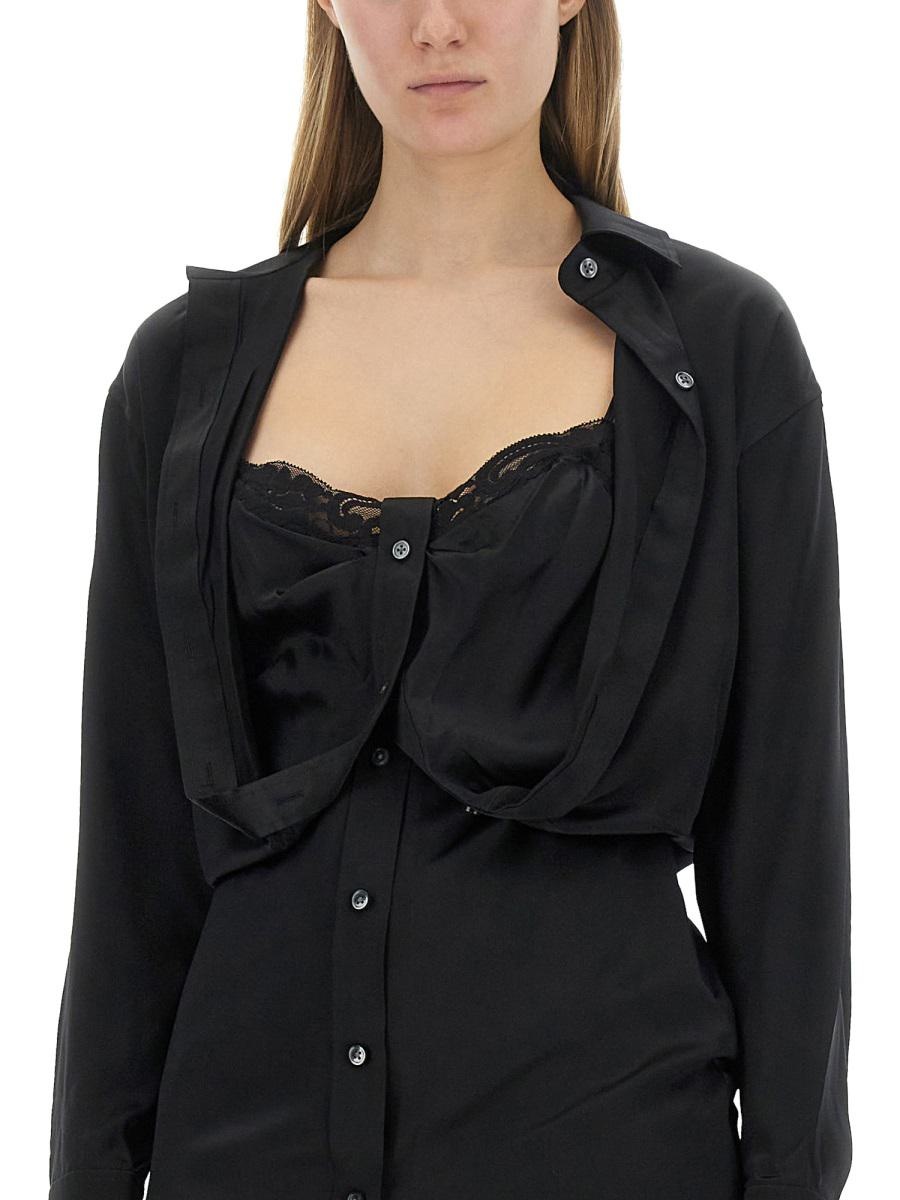 【関税&送料込】Alexanderwang.T Layered Chemisier Dress Buy Alexander Wang.t Black Layered Shirt Dress in Cotton for