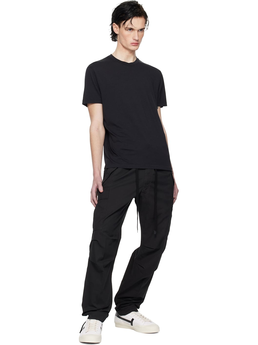 Black Lyocell Cotton Crew T-shirt - 4