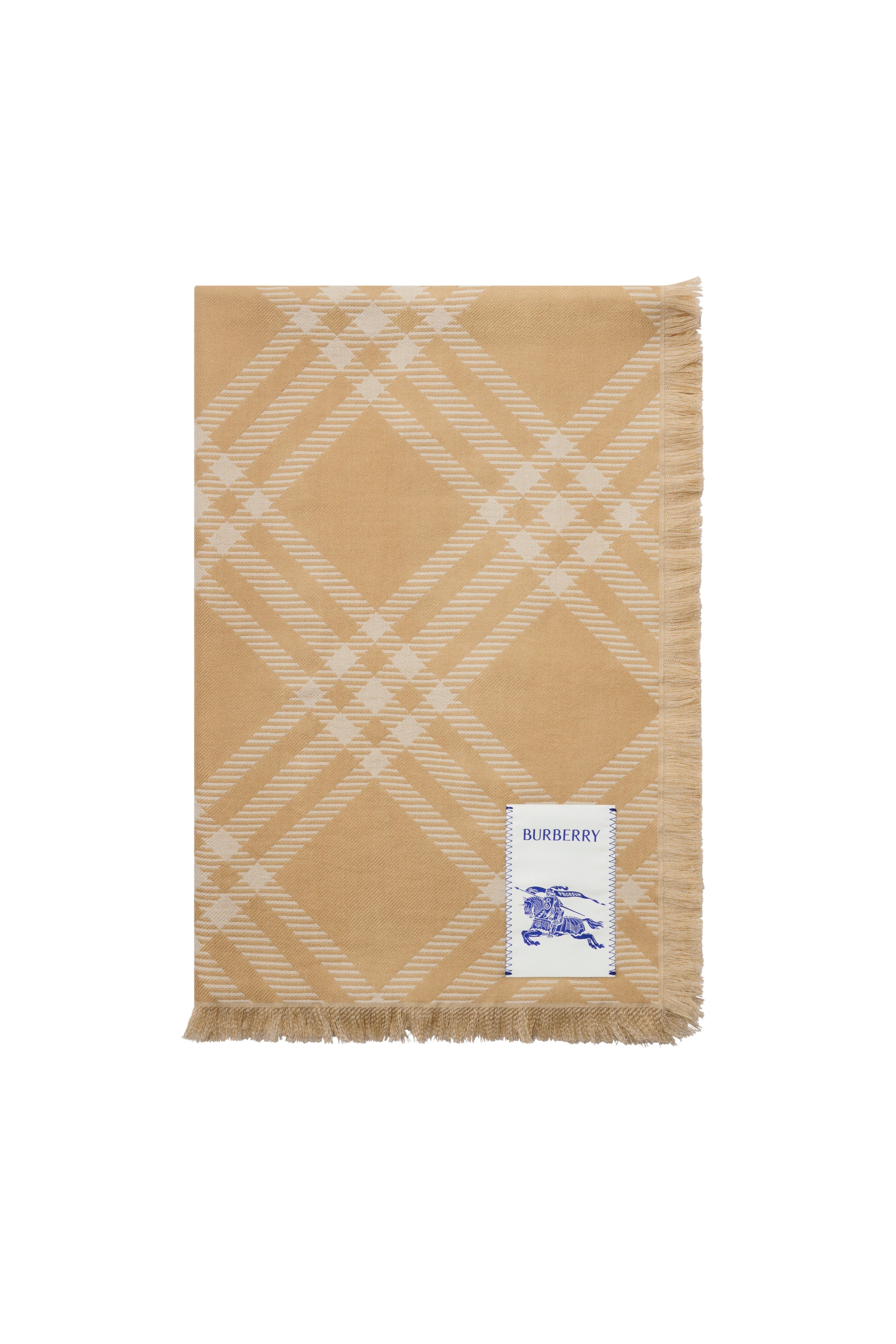 burberry Wide Check Wool Silk Scarf in Sand/ecru at Nordstrom - 6