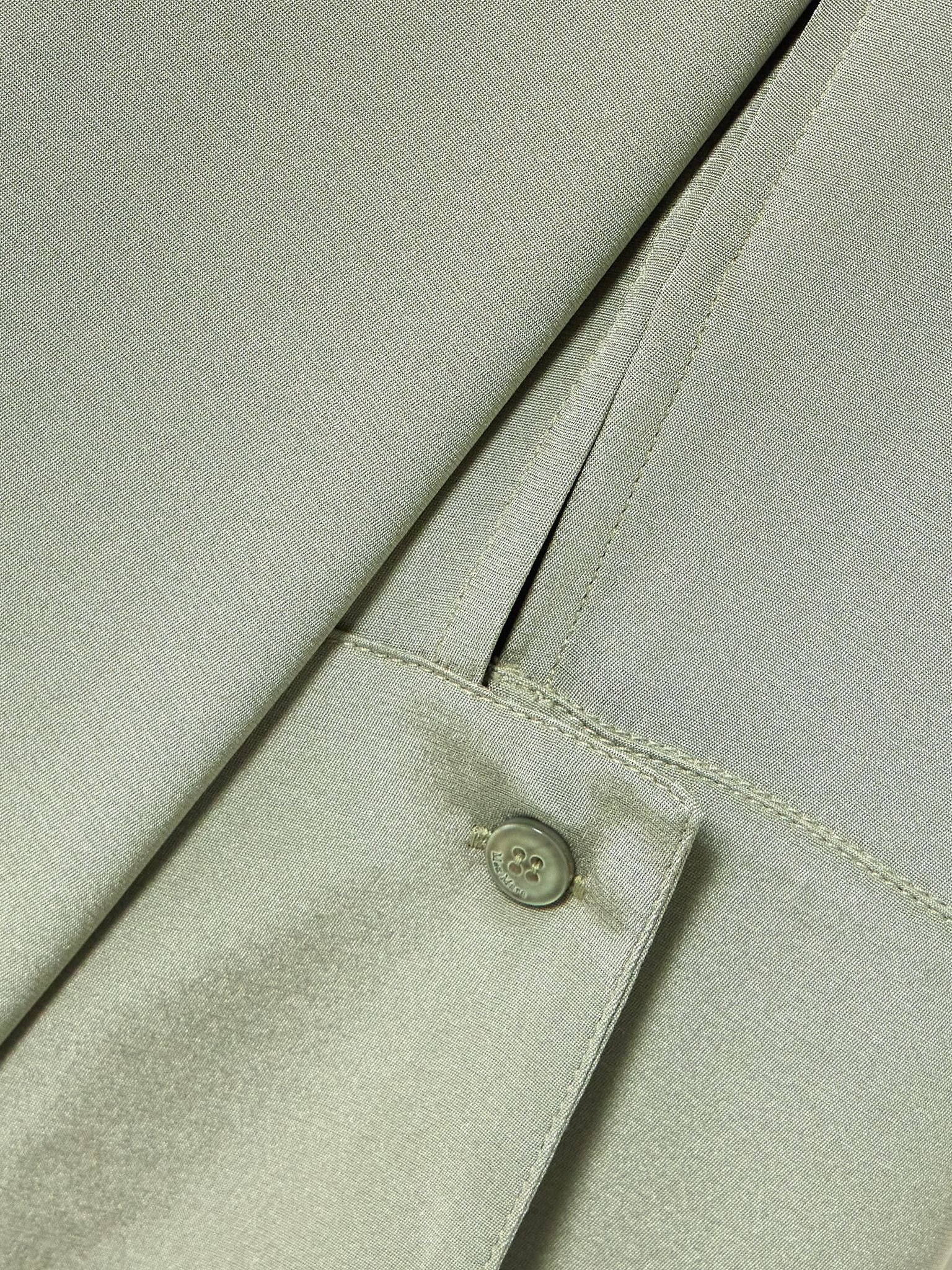 Dover stretch-silk shirt Sage green - 4