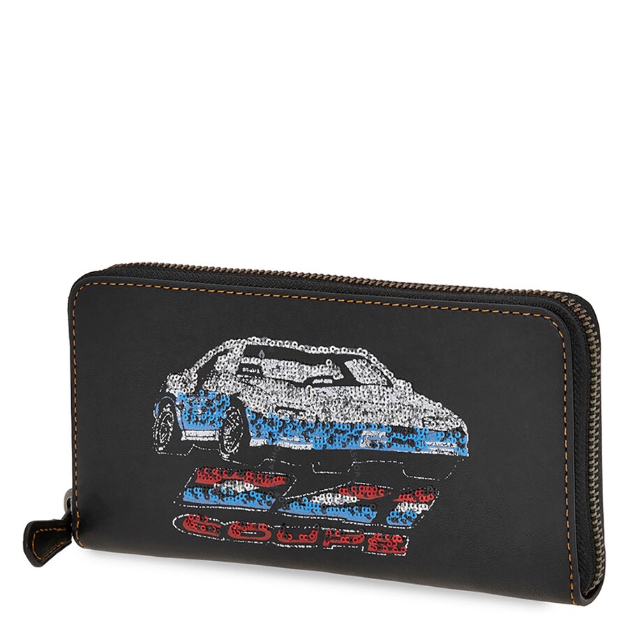 Coach Ladies Zip Around Wallet 1941 Black Co Car Acc Zip - 6