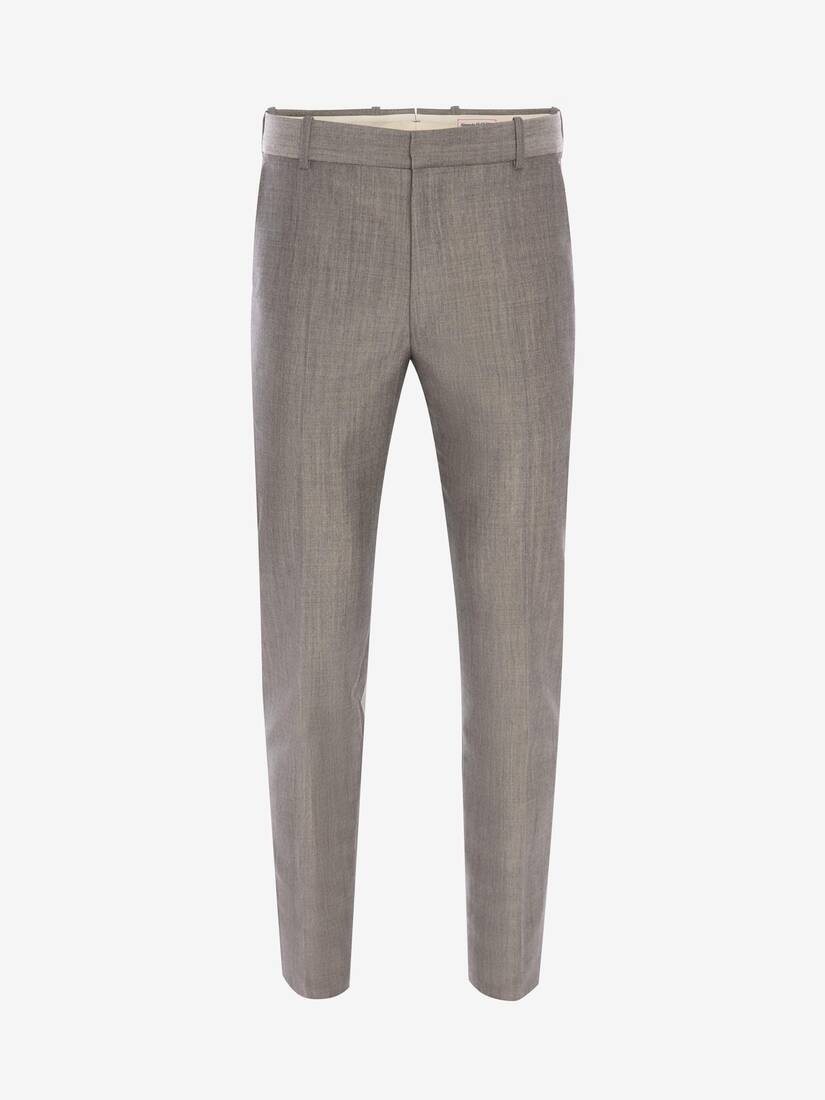 Mcqueen Classic Shark Wool Mohair Pants in Shark Grey - 1