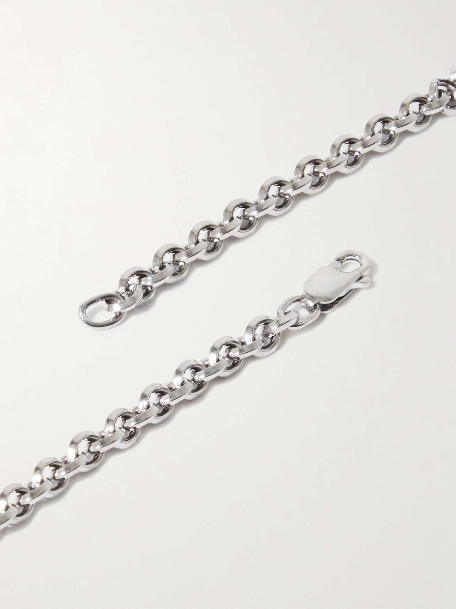 Platinum-Plated Silver Enamel Pendant Necklace - 3