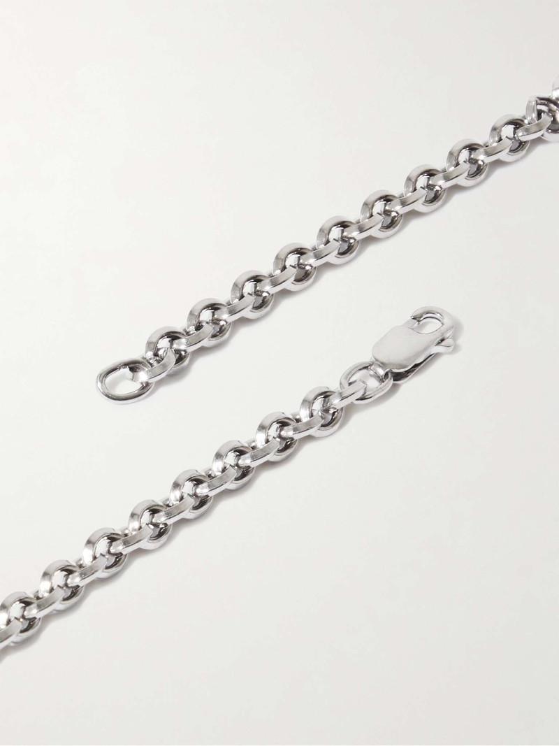 Platinum-Plated Silver Enamel Pendant Necklace 3