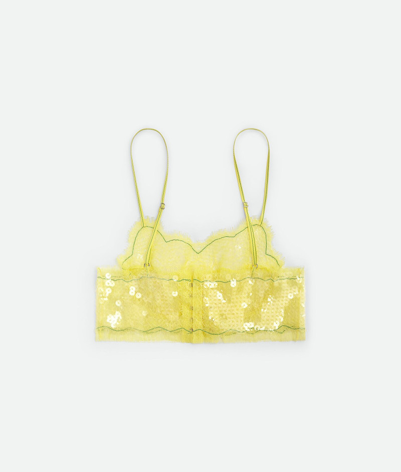 Bottega Veneta floral lace and sequins wire bra outlook