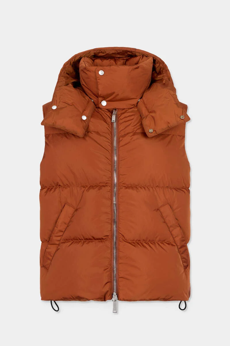 HOODED DOWN VEST - 1