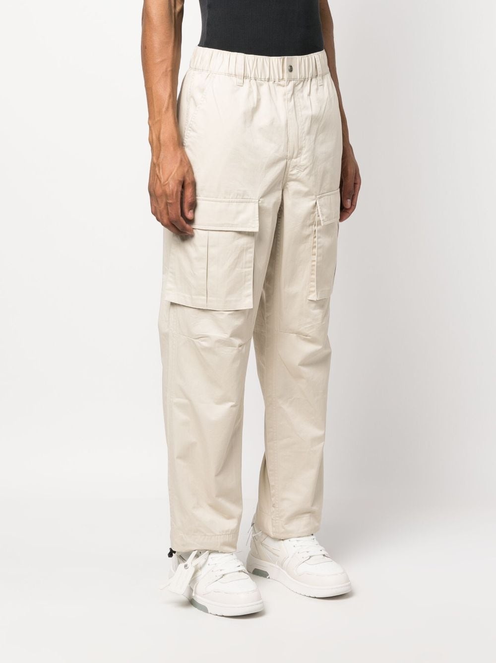 elasticated-waist cargo trousers - 3