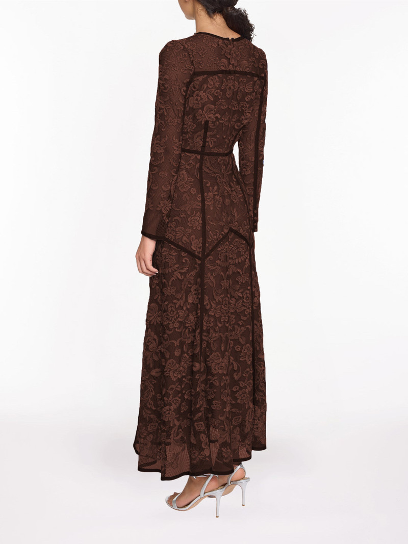 Marchesa CORDED LACE DEEP V LACE BUTTON MAXI DRESS outlook