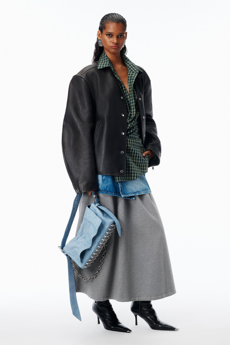 Alexander Wang Ricco Crushed Flap Bag in Leather Medium outlook