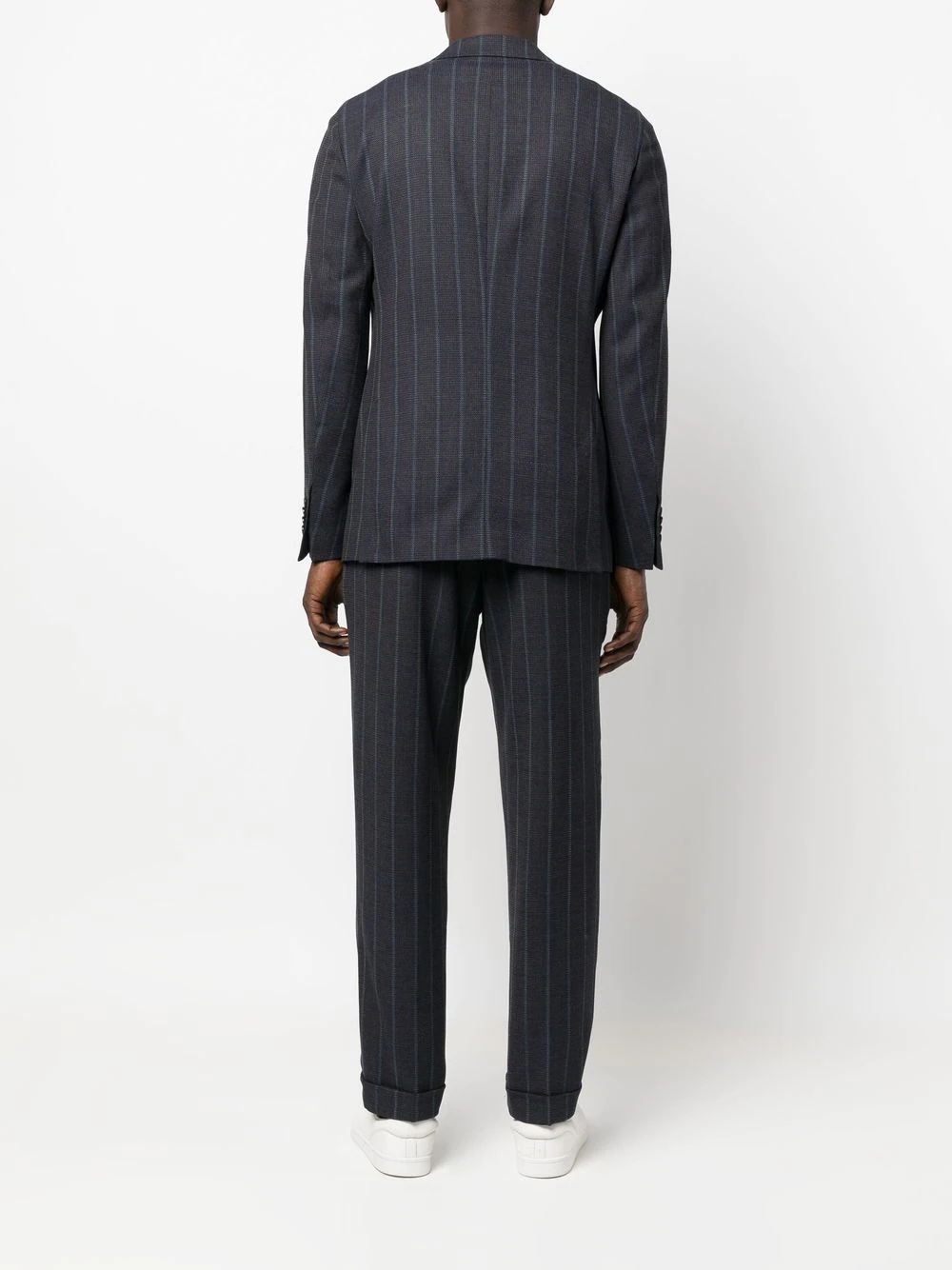 pinstripe-pattern single breasted suit - 4