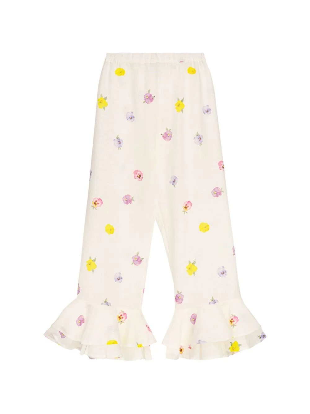 Cha-Cha floral-print ruffled trousers - 1