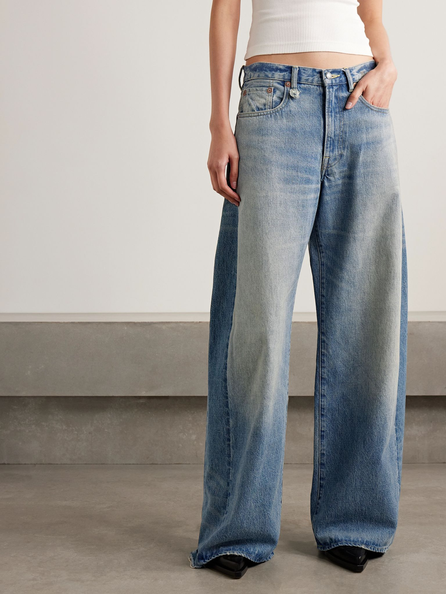 D'Arcy paneled low-rise wide-leg jeans Mid denim - 3
