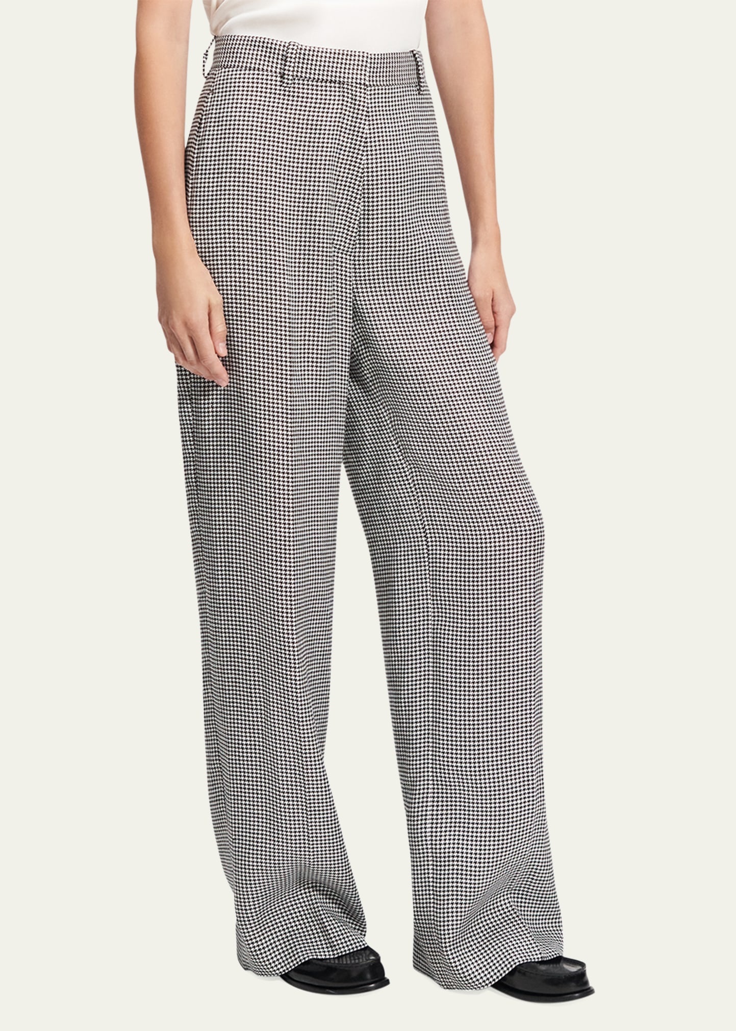 Houndstooth Classic Straight Trousers - 4