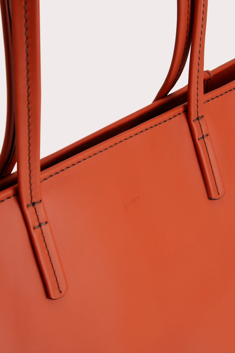 Club Tote Burnt Orange Box Calf Leather 3