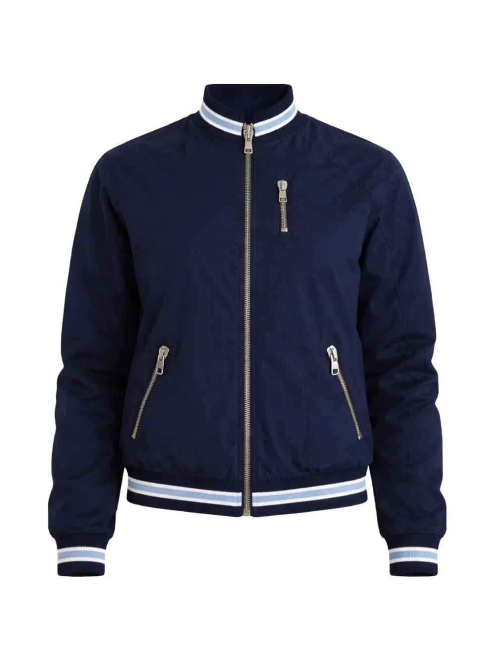 logo-print striped-trim jacket - 1