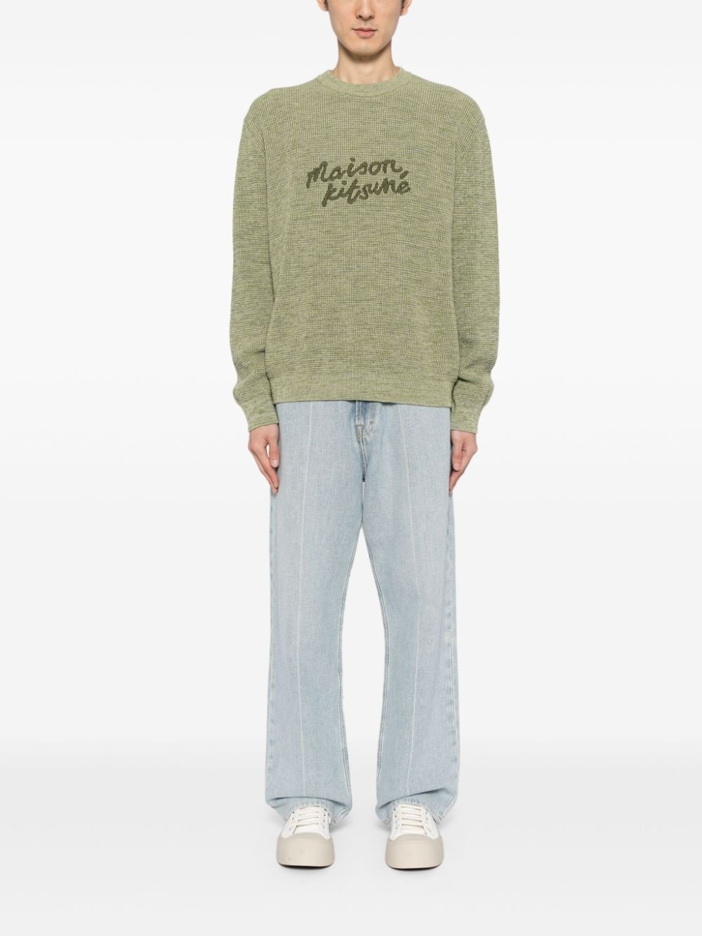 logo-embroidered cotton jumper - 2
