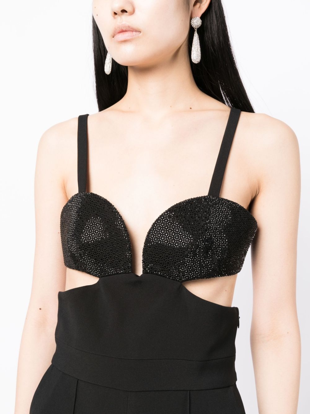 crystal-embellished cut-out detailing jumpsuit - 5
