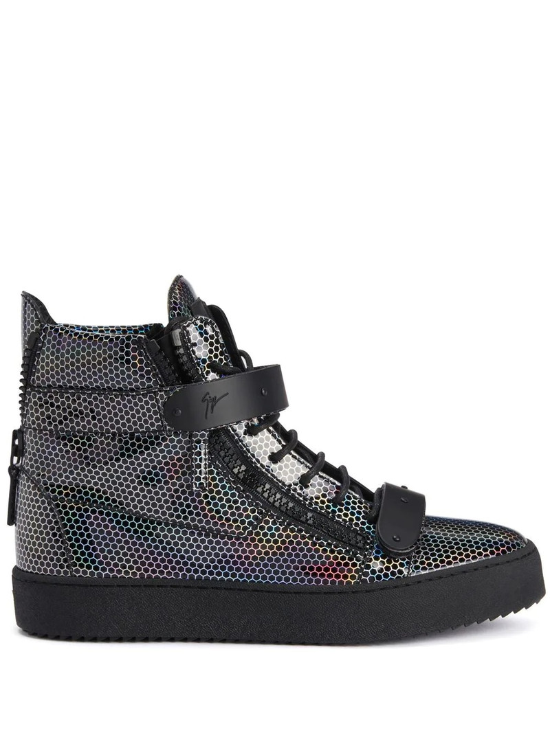 geometric-print high-top sneakers 1