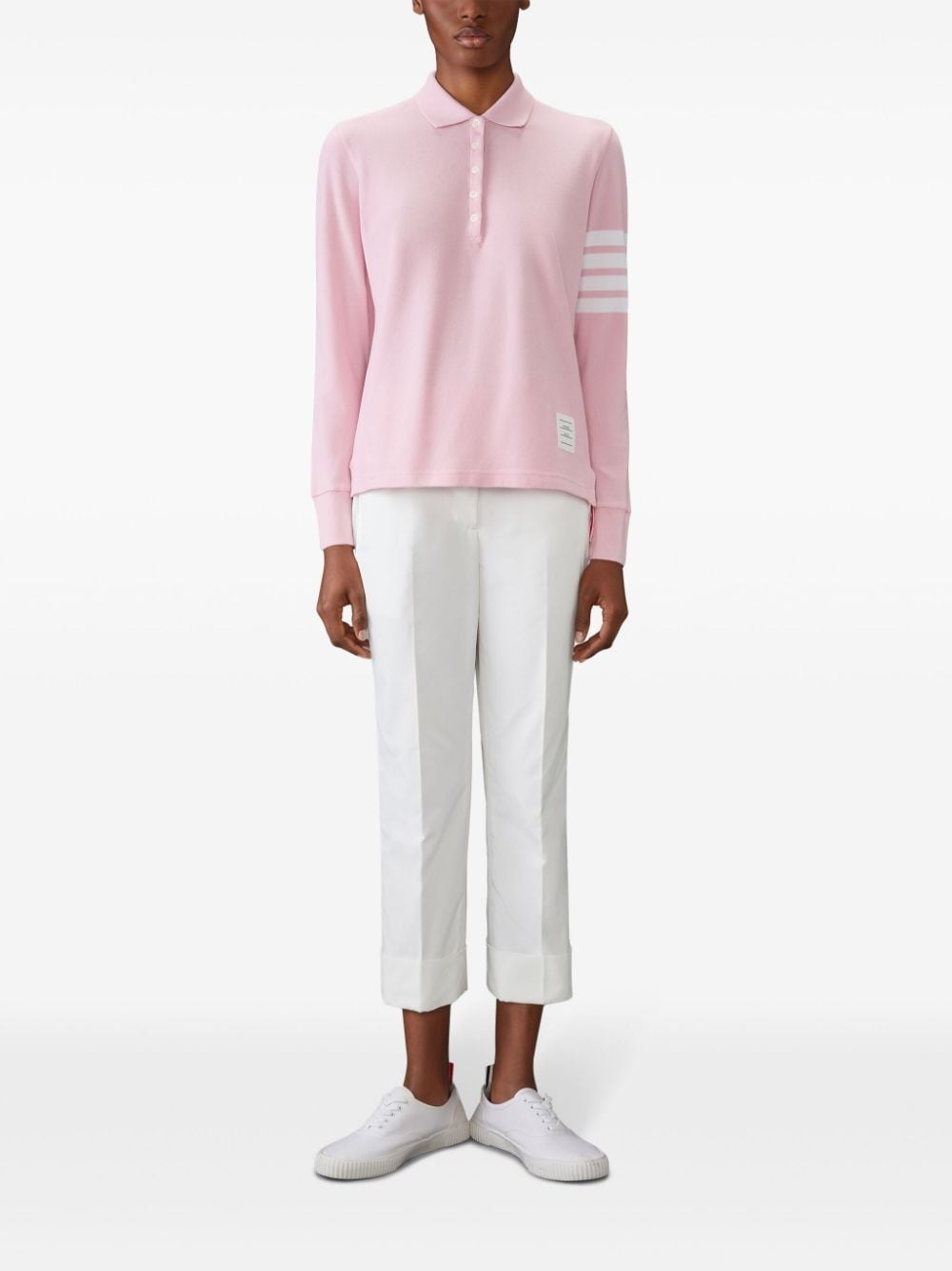 three-stripe long-sleeved polo shirt - 2