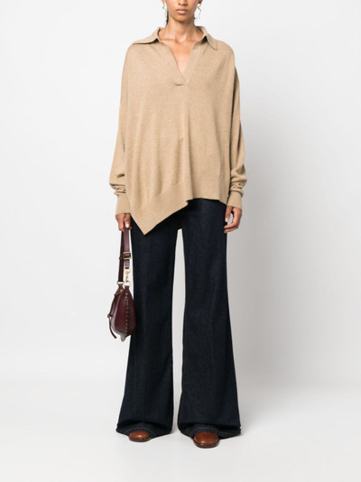 Isabel Marant asymmetric-hem fine-ribbed jumper outlook