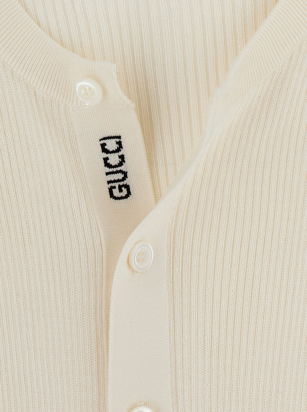 Gucci Men White Long Sleeved Top In Rib Silk Man - 4