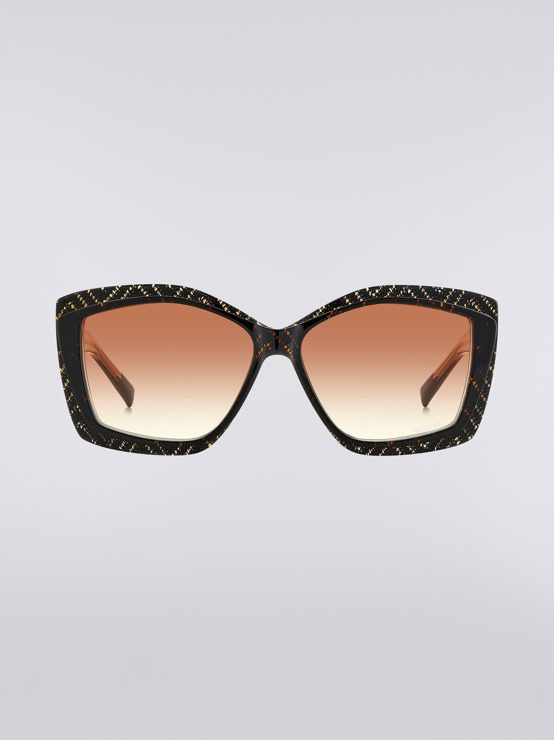 Geometric frame sunglasses with fabric inserts - 1