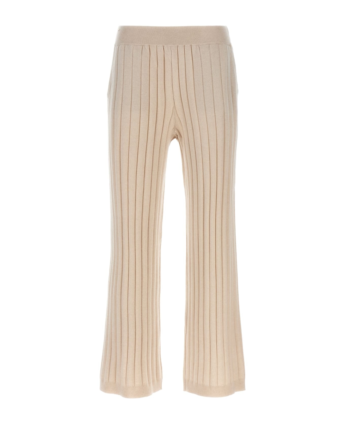 パンツ BRUNELLO CUCINELLI Cashmere knit trousers (M12193499 CN058) Wool and cashmere straight pants in grey - Brunello